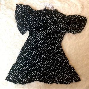 NWT Zara Polka Dot Black and White Dress
